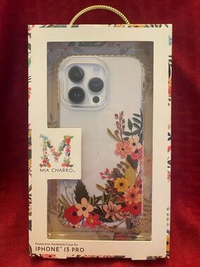 Mia Charro Hardshell Case for iPhone 13 Pro - White with Multicolor Flowers